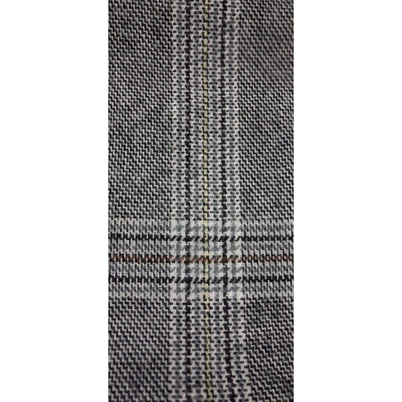 Gray Plaid Acrylic Scarf Yellow Stripe Soft Blanket Wrap Shawl Fringe 52 x 54 - Picture 15 of 15